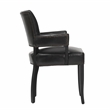 Pemberly Row Transitional Upholstered Faux Leather Dining Armchair Black
