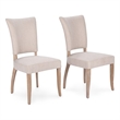 Pemberly Row Set of 2 Upholstered Polyester Fabric Dining Chair Sand Beige