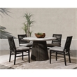 Pemberly Row Contemporary Outdoor Concrete Round Dining Table Gray