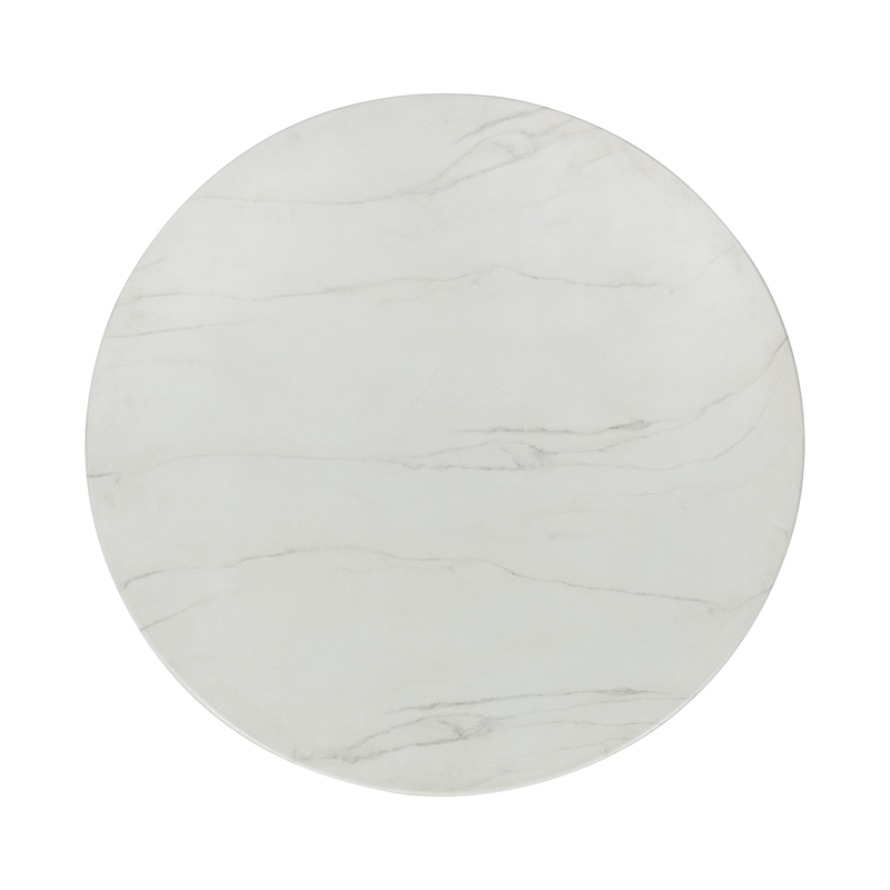 Pemberly Row Contemporary Outdoor Concrete Round Dining Table Gray