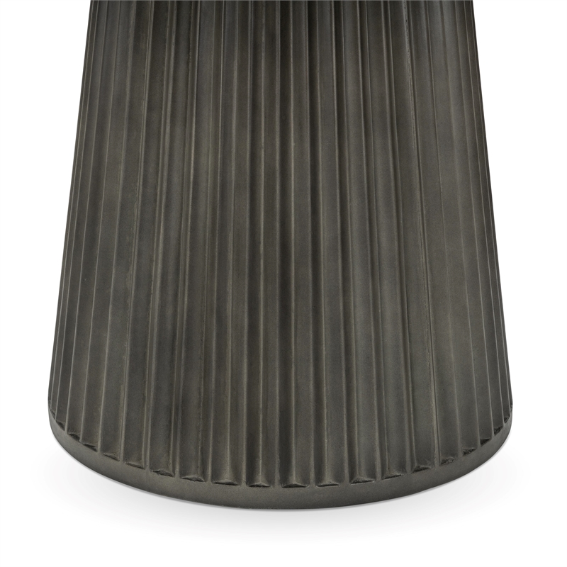 Pemberly Row Contemporary Outdoor Concrete Round Dining Table Gray