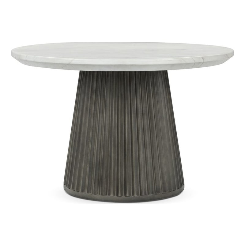 Pemberly Row Contemporary Outdoor Concrete Round Dining Table Gray