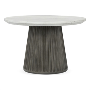 Pemberly Row Contemporary Outdoor Concrete Round Dining Table Gray