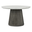 Pemberly Row Contemporary Outdoor Concrete Round Dining Table Gray
