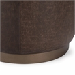 Pemberly Row Contemporary Leather Round End Table Dark Brown