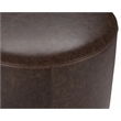Pemberly Row Contemporary Leather Round End Table Dark Brown