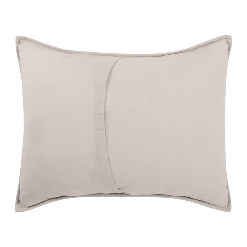 Pemberly Row Modern Transitional Taupe Finish Standard Cotton Sham