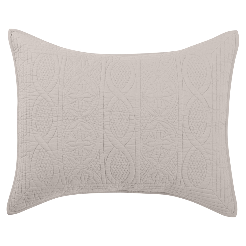 Pemberly Row Modern Transitional Taupe Finish Standard Cotton Sham