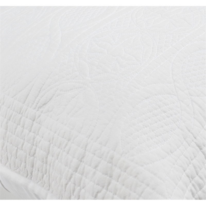 Pemberly Row Modern Transitional White Finish Euro Cotton Sham