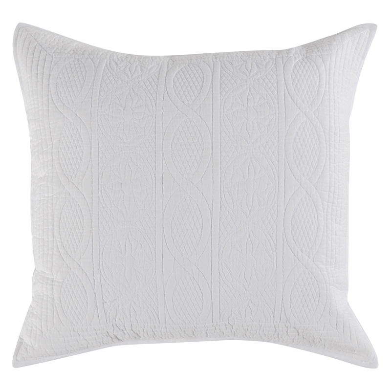 Pemberly Row Modern Transitional White Finish Euro Cotton Sham