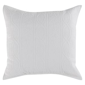 Pemberly Row Modern Transitional White Finish Euro Cotton Sham