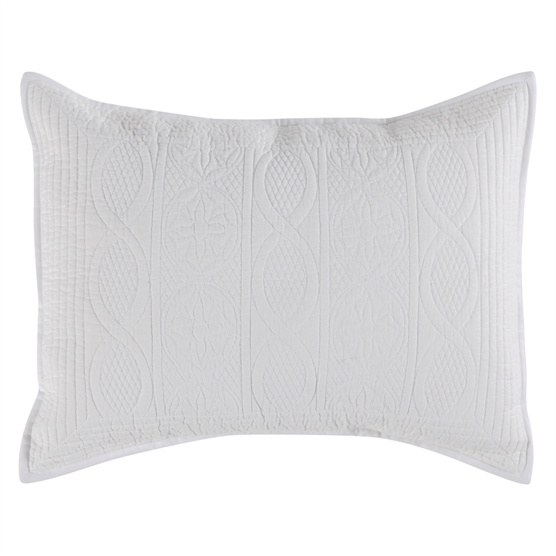 Pemberly Row Modern Transitional White Finish Standard Cotton Sham