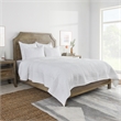 Pemberly Row Modern Transitional White Finish Queen Cotton Quilt