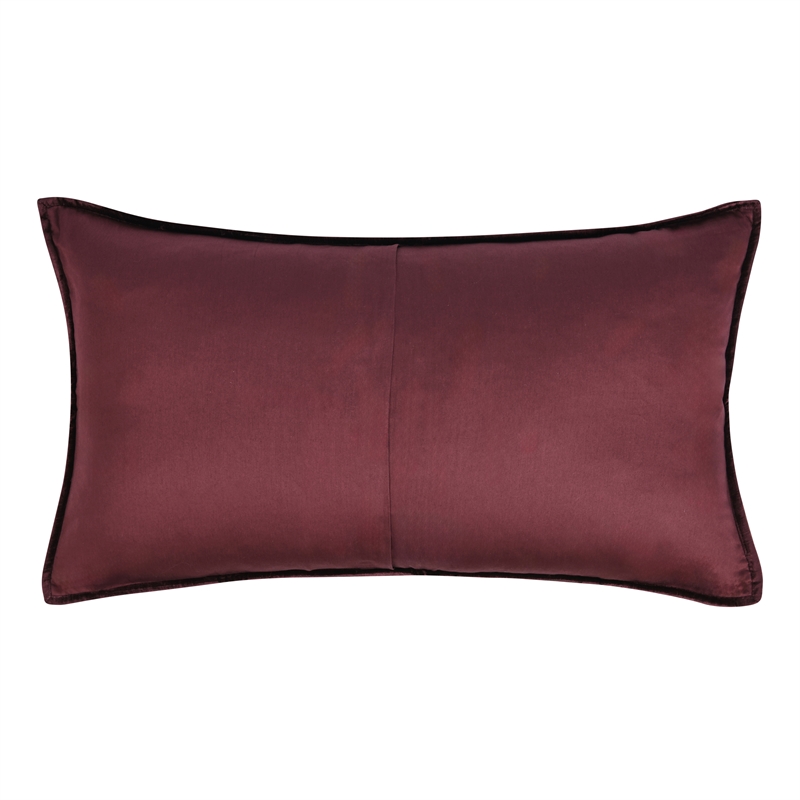 Pemberly Row Modern Transitional Velvet Port Red Finish King Sham