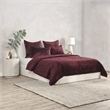 Pemberly Row Modern Transitional Velvet Port Red Finish King Sham