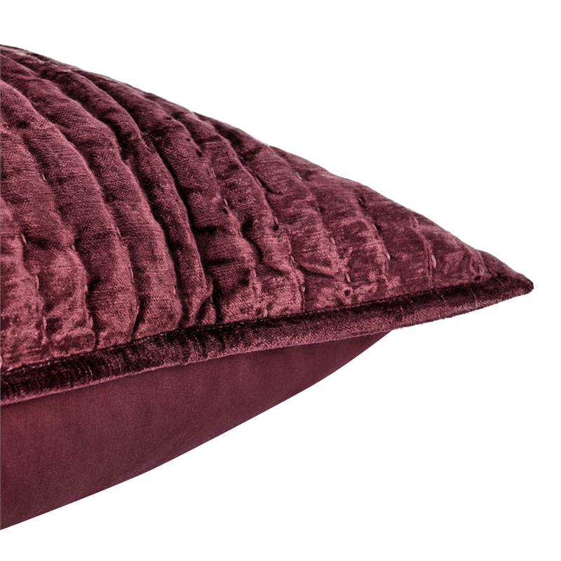 Pemberly Row Modern Transitional Velvet Port Red Standard Sham