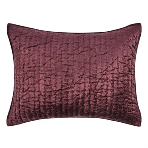 Pemberly Row Modern Transitional Velvet Port Red Standard Sham