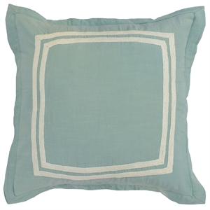 Pemberly Row Transitional Blue Surf Textured Cotton Euro Sham