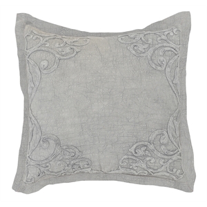 Pemberly Row Modern Transitional Gray Finish Cotton Euro Sham
