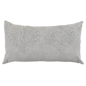 Pemberly Row Modern Transitional Cotton Gray Finish King Sham
