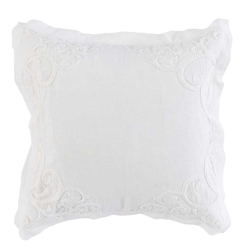 Pemberly Row Modern Transitional Cotton White Finish Euro Sham
