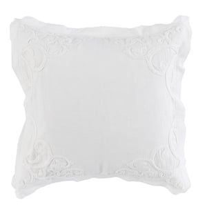Pemberly Row Modern Transitional Cotton White Finish Euro Sham