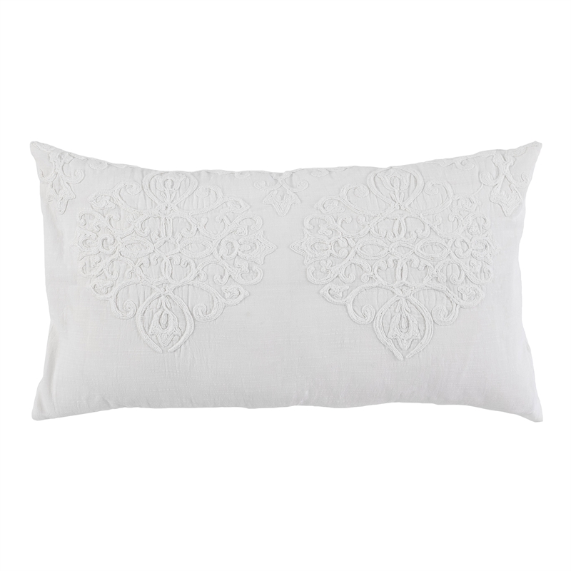 Pemberly Row Modern Transitional King White Finish Cotton Sham
