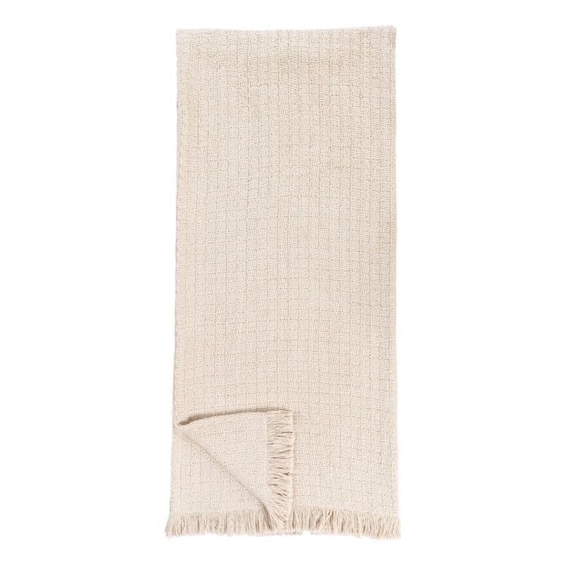 Pemberly Row Modern Transitional Natural King Ivory Cotton Blanket