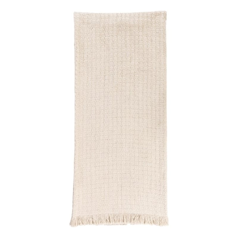 Pemberly Row Modern Transitional Natural King Ivory Cotton Blanket
