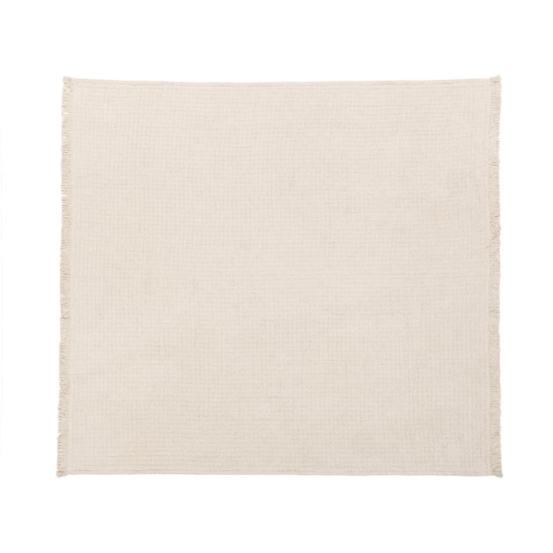 Pemberly Row Modern Transitional Natural King Ivory Cotton Blanket