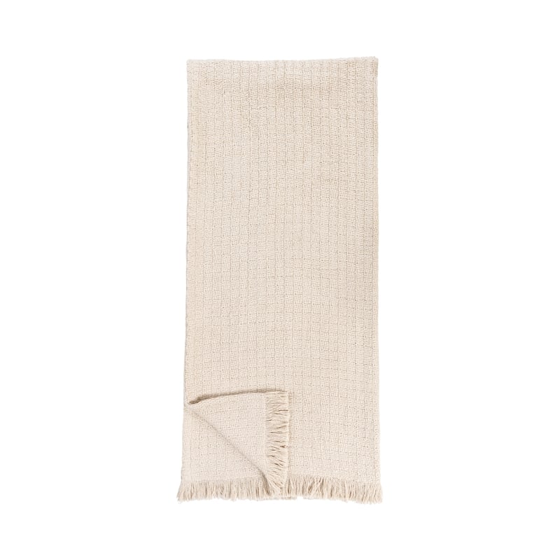 Pemberly Row Transitional Natural Queen Ivory Cotton Blanket