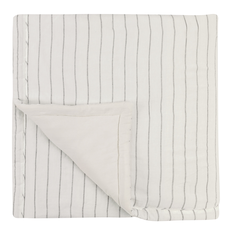 Pemberly Row Transitional Ivory 3pc Queen Cotton Comforter Set