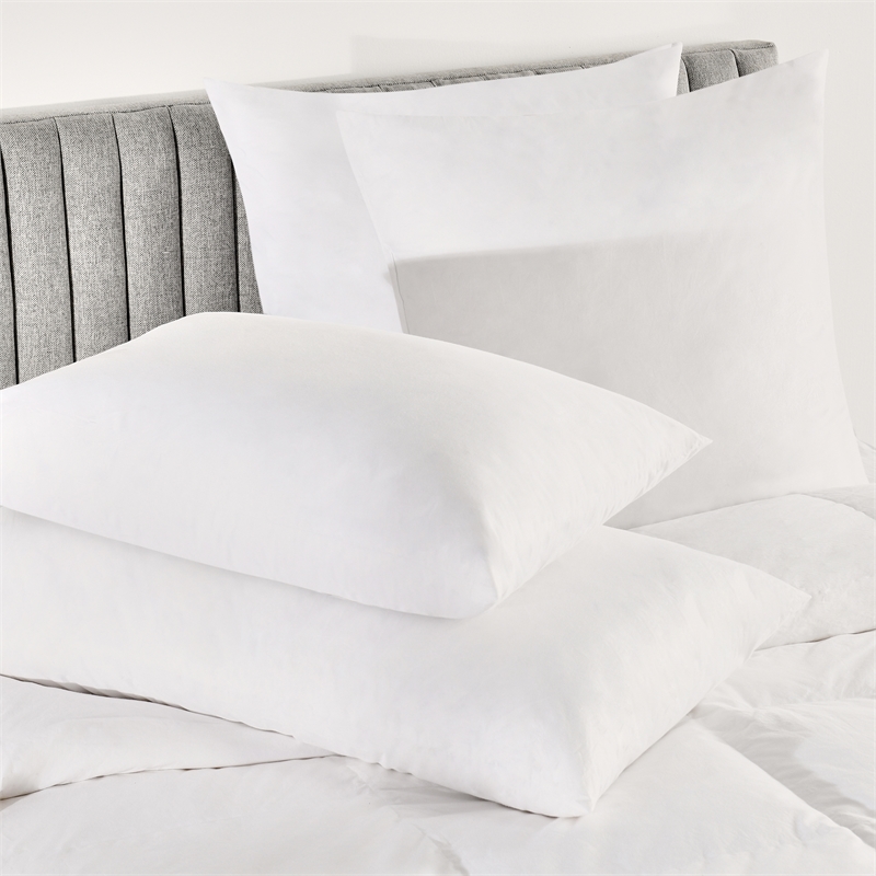 Pemberly Row Premium Goose Feather & Down Filling King White Cotton Sham Insert