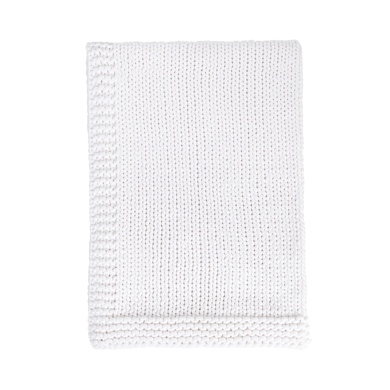Pemberly Row Modern Transitional Cotton White Finish Throw 50x70