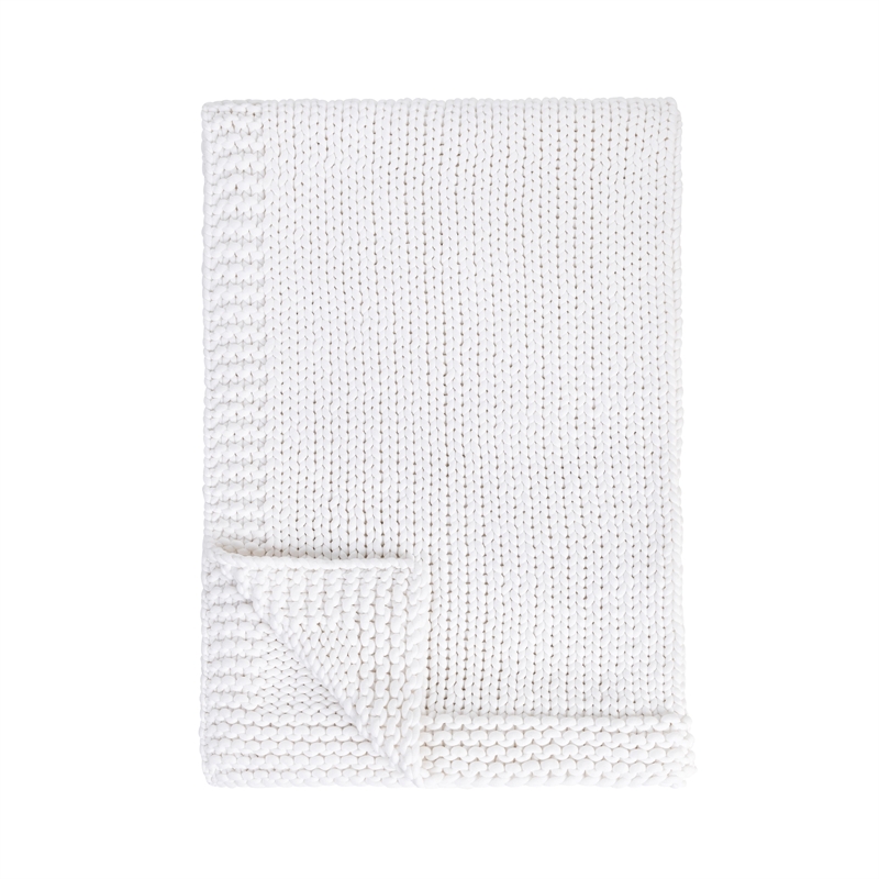 Pemberly Row Modern Transitional Cotton White Finish Throw 50x70