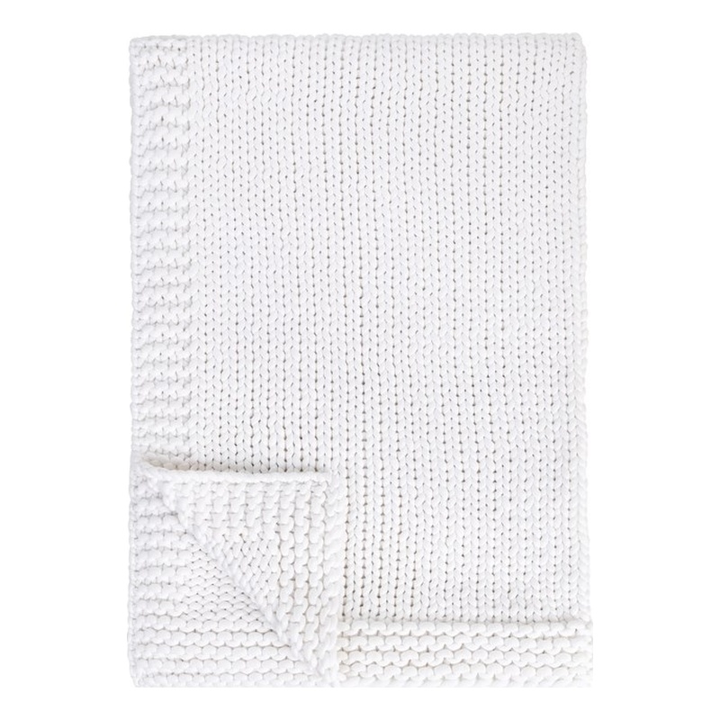 Pemberly Row Modern Transitional Cotton White Finish Throw 50x70