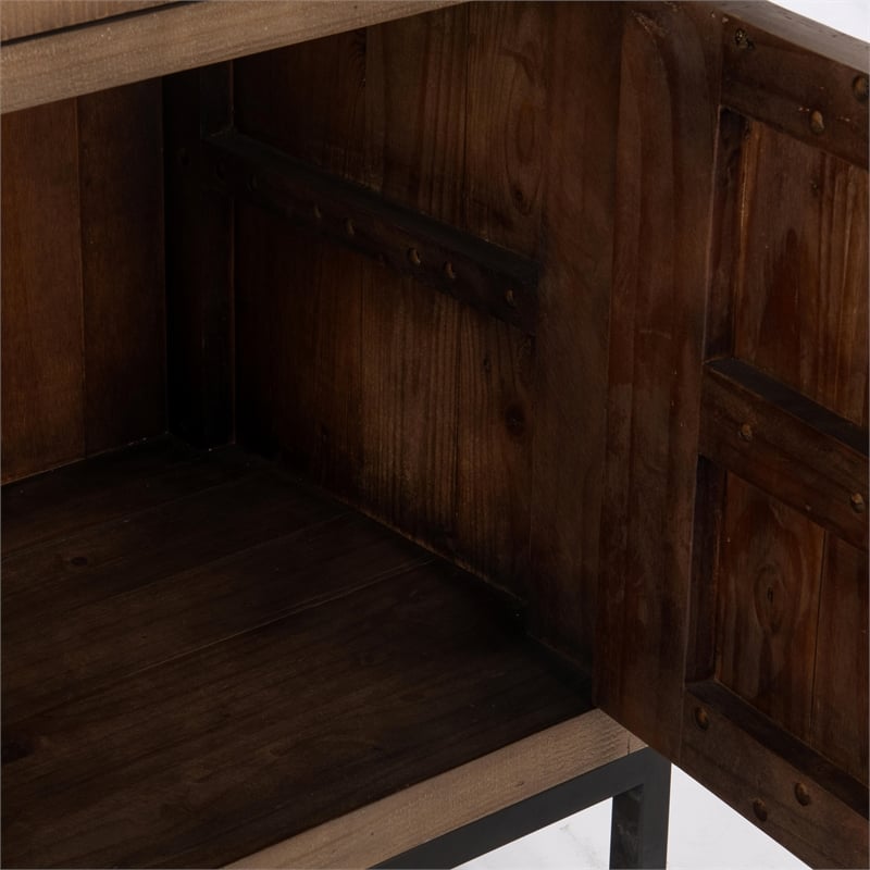 Pemberly Row 4-Drawer 2-Door Reclaimed Pine Wood Sideboard Buffet