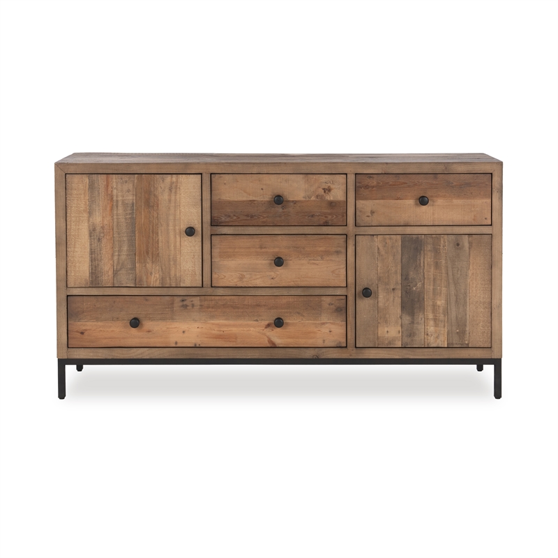 Pemberly Row 4-Drawer 2-Door Reclaimed Pine Wood Sideboard Buffet