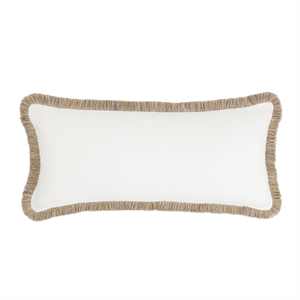 Pemberly Row Transitional 16x36 Linen Blend Fabric Throw Pillow in Ivory