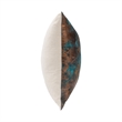 Pemberly Row 22x22 Linen Cotton Throw Pillow in Teal/Antique Bronze