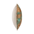Pemberly Row 22x22 Linen Cotton Throw Pillow in Turquoise/Copper