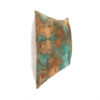 Pemberly Row 22x22 Linen Cotton Throw Pillow in Turquoise/Copper