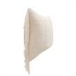 Pemberly Row Transitional 22x22 Linen Blend Fabric Throw Pillow in Ivory