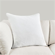 Pemberly Row Transitional 24x24 Linen Blend Fabric Throw Pillow in White