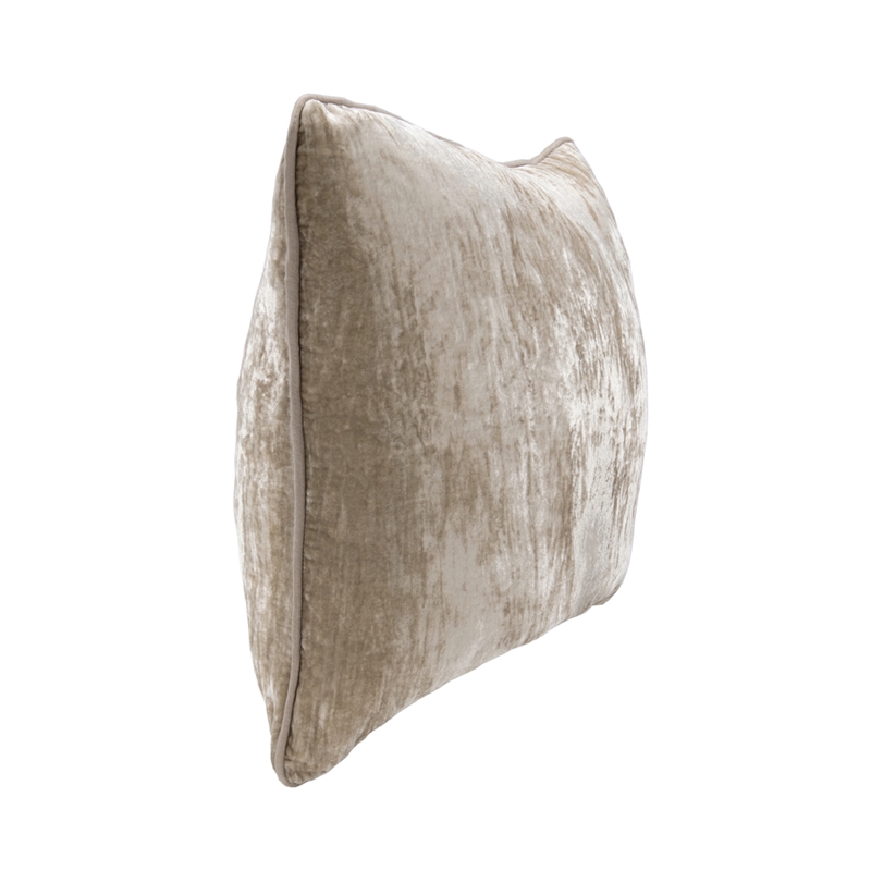 Pemberly Row 22x22 Silk Blend Fabric Throw Pillow in Natural