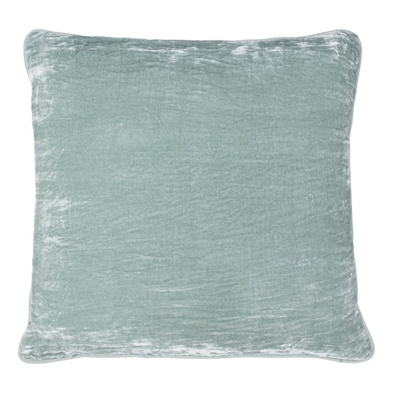 Pemberly Row 22x22 Silk Blend Fabric Throw Pillow in Pale Aqua