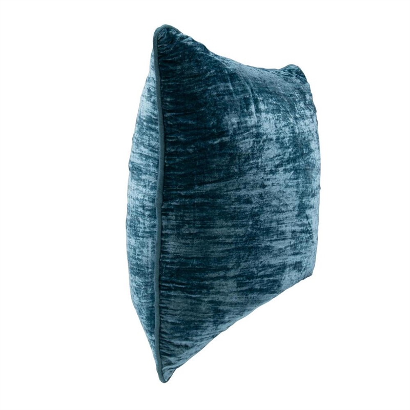 Pemberly Row Transitional 22x22 Silk Blend Fabric Throw Pillow in Teal