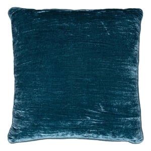 Pemberly Row Transitional 22x22 Silk Blend Fabric Throw Pillow in Teal