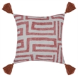 Pemberly Row Modern Transitional 20x20 Fabric Throw Pillow in Red