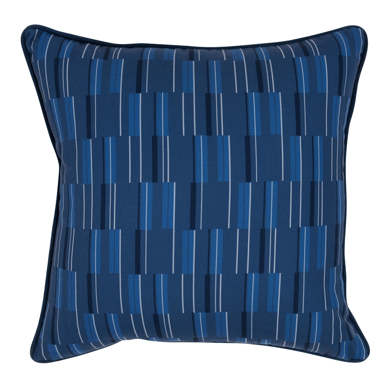 Pemberly Row Modern Transitional 22x22 Fabric Throw Pillow in Blue